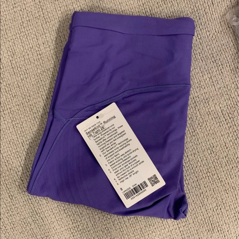 Lululemon senseknit running HR tight 28" size 8 in purple